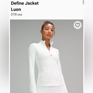 Lululemon define luon jacket white